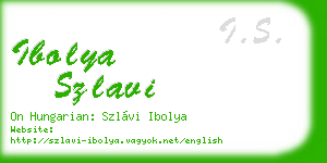 ibolya szlavi business card